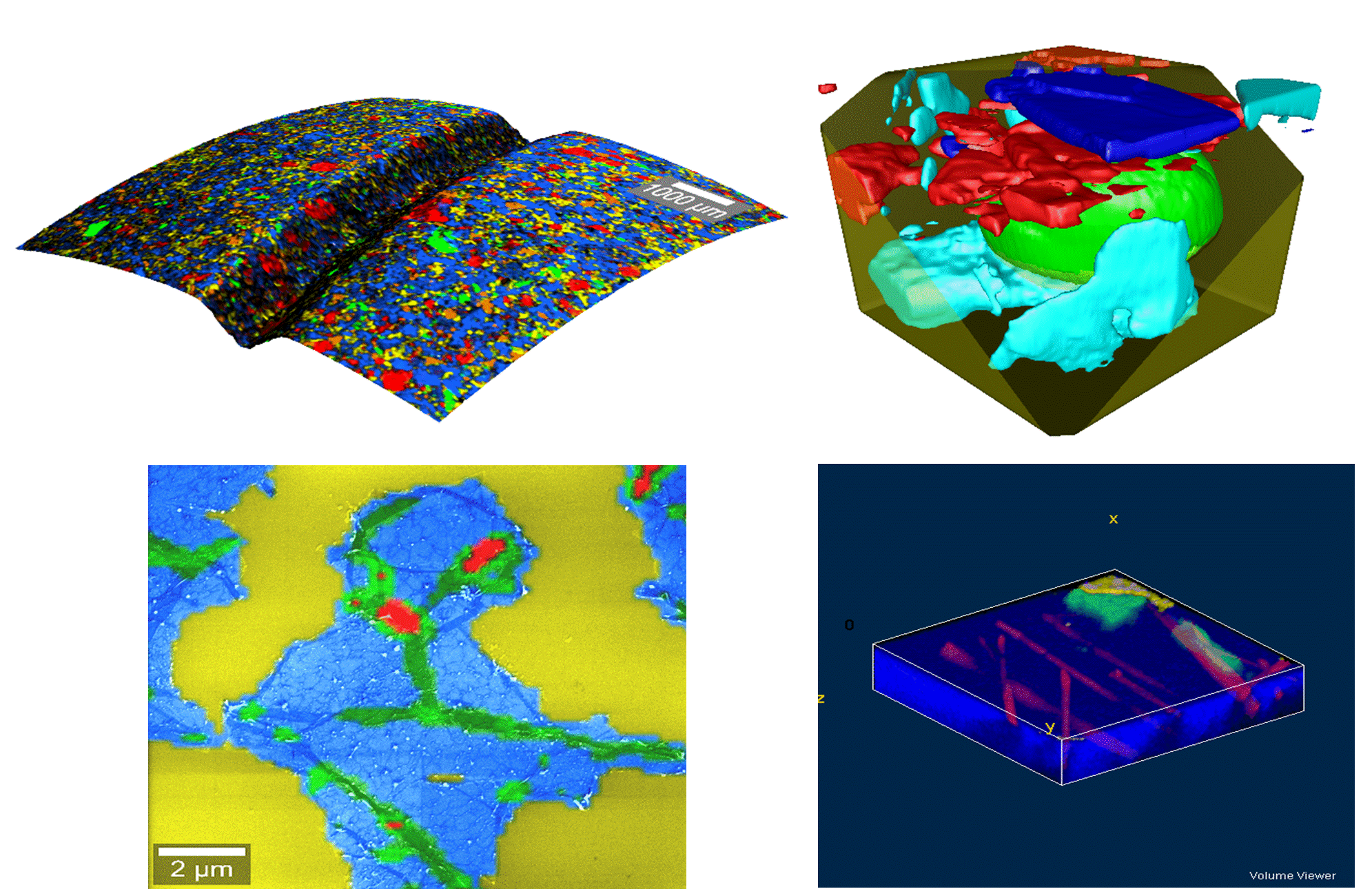 Raman application examples. Tablet, Pollen in honey, graphene map and asbestos animation